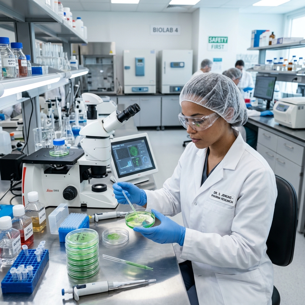 Pharma scientist preparing quality documents