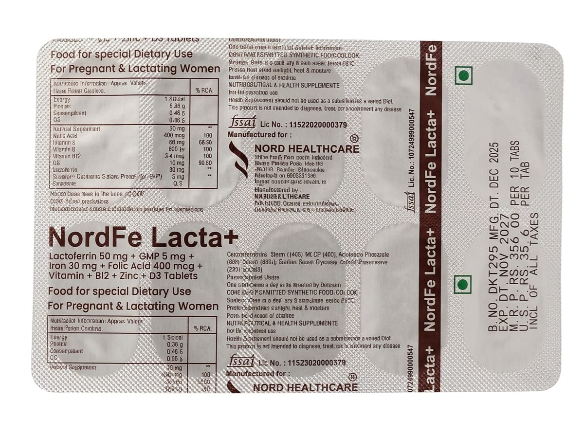 NordFe Lacta+ Blister Strip