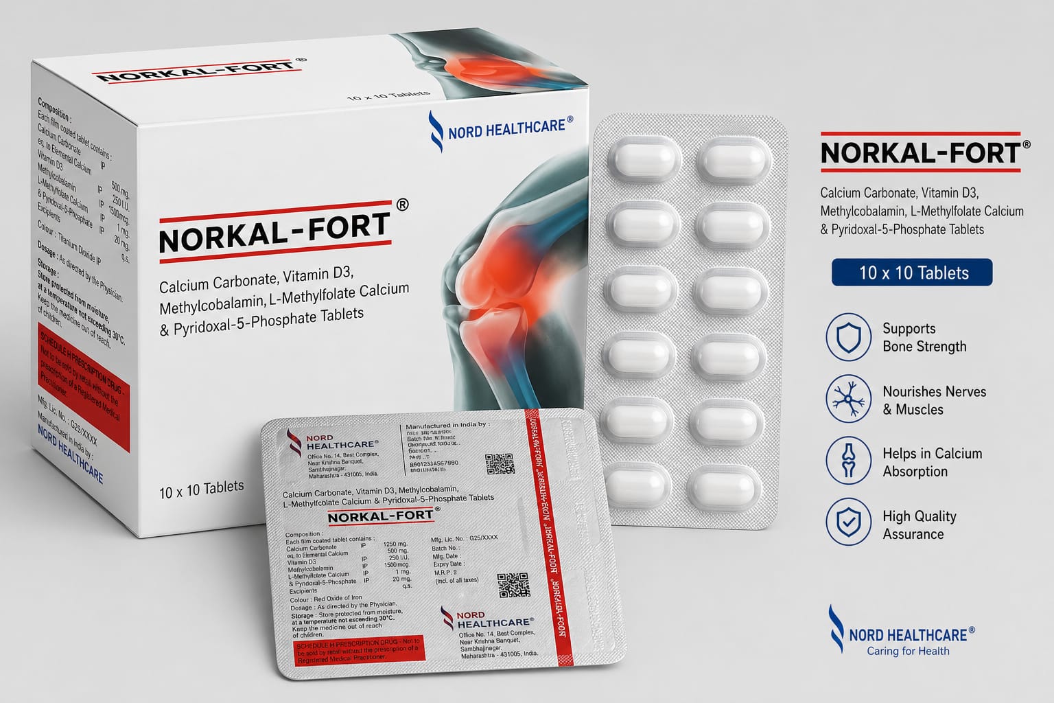 NORKAL-FORT Calcium & Vitamin D3 Tablets